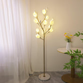 White Porcelain Magnolia Floor Lamp